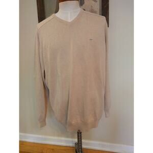 FYNCH-HATTON SUPERSOFT COTTON Men's 3XL V Neck Tan Sweater Jumper